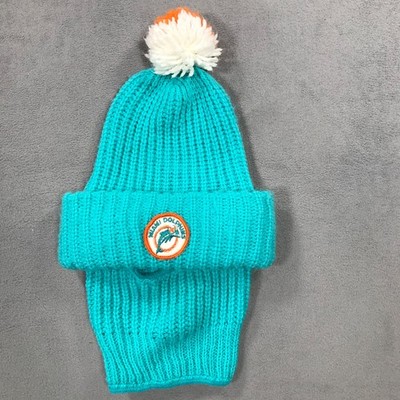 Vintage Miami Dolphins Ski Mask Beanie Cap Built in Face Covering 90s NFL Kids
