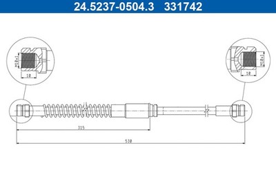 ATE 2x Bremsschlauch 24.5237-0504.3/2x für VW GOLF 6 5K1 SCIROCCO 3 137 138 EOS