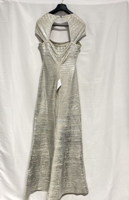 knee length dresses for ladies THE METALLIC ALBA GOWN – HERVÉ LÉGER main image 1