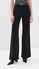 Nili Lotan Florence Corduroy Pants Flared High Rise Dark Charcoal Womens 0