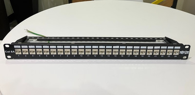 Tripp Lite 24 Port Rackmount Cat6a Stp Shielded Cat6a Feedthrough Patch Panel