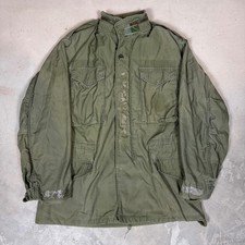 Vintage 70s US Military M-65 Field Jacket OG-107 Cold Weather Coat Olive Green S