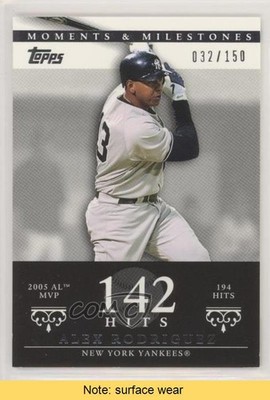 2007 Moments & Milestones 32/150 Alex Rodriguez (2005 AL MVP 194 Hits) READ 0a3