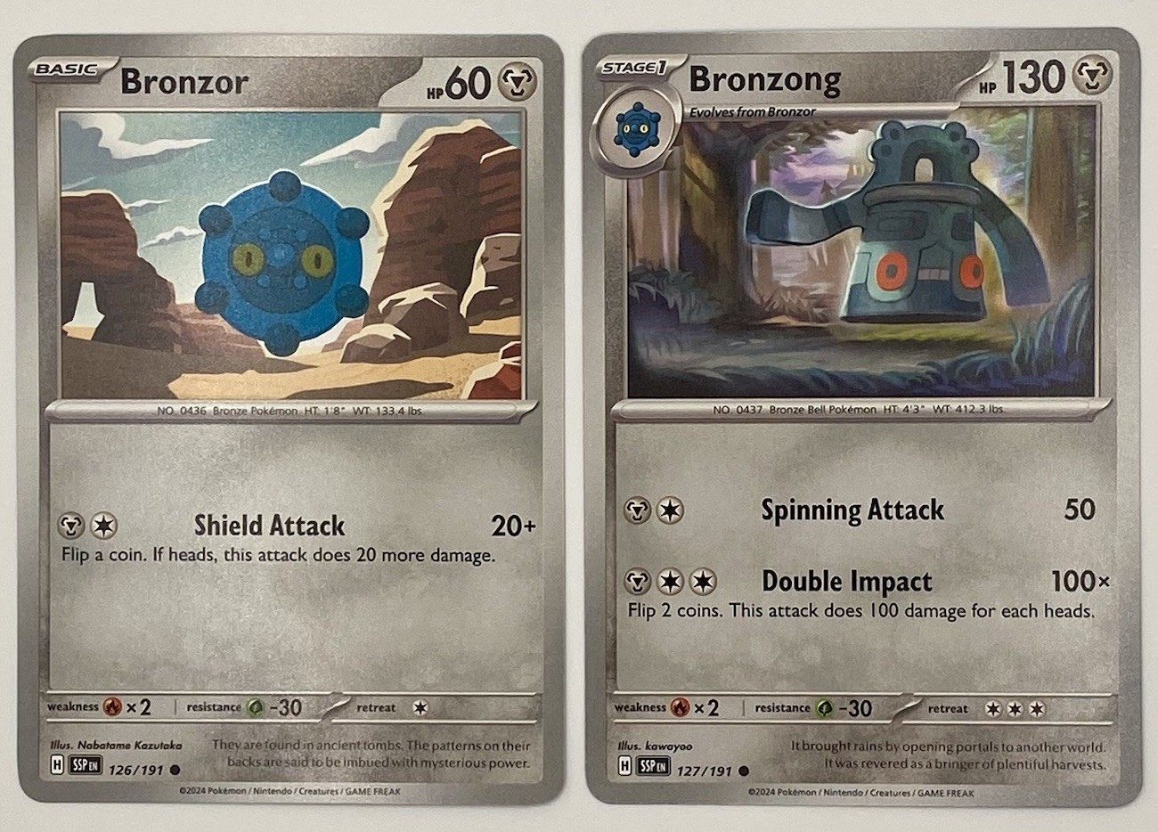 Bronzor 126/191 + Bronzong 127/191 Surging Sparks Evolution Set Pokémon TCG