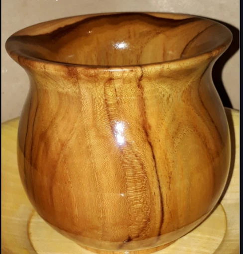 Ayurvedic Sheesham Wood Water Storage Pot 300ml Antibacterial Jar Wellness