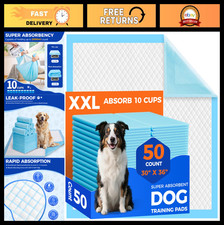 50 Count Extra Large Dog Pee Pads 30"x36" - Super Absorbent, Leak-Proof, Fast-Dr