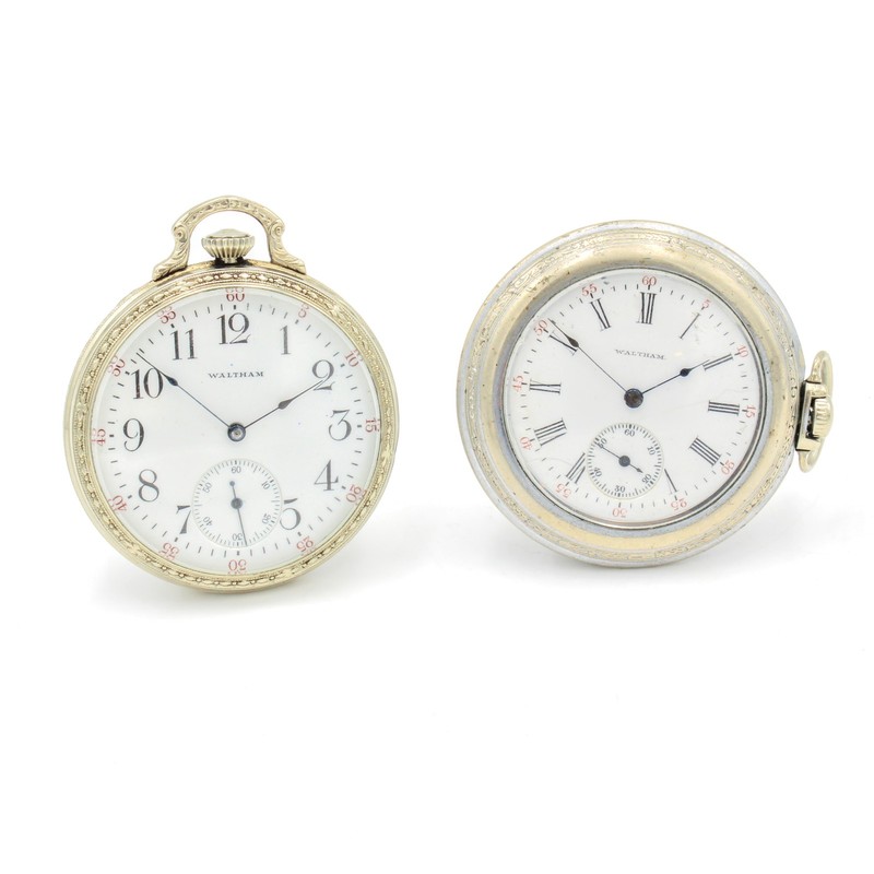 1902-1908 Waltham 14k GF 15-17j Grd Ruby Seaside Pocket Watch Lot of 2 #WB5431-2