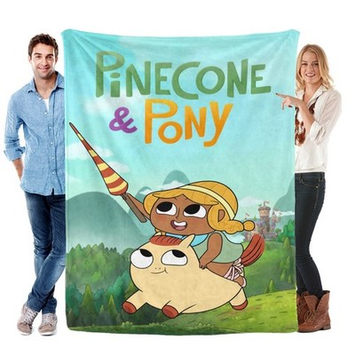 Pinecone and Pony Blanket Soft Bed Sofa Throw Cozy Lightweight Birthday Gift