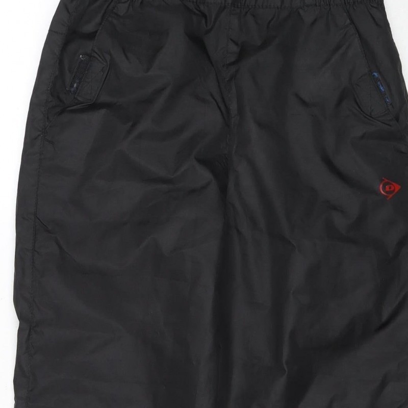 Boys Dunlop Size 9-10 Years Jogger Trousers Black Casual Elastic Waist image 6
