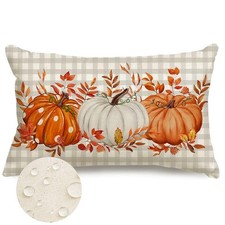 RABUSOFA Fall Outdoor Pillows 12x20 Inch 20" x 12" Pack of 1 , Orange