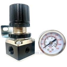 New 14 Mini Pressure Regulator W Gauge For Compressed Air Compressor New 14 Mini Pressure Regulator W Gauge For Compressed Air Compressor