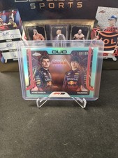 2025 Topps Chrome F1 75th Max Verstappen/Yuki Tsunoda Duo Aqua /199