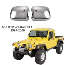 Rear View Side Mirror Housing Cover Trim For Jeep Wrangler TJ 2004-2006 Chrome