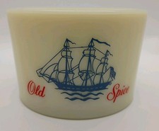 Vintage Old Spice Milk Glass Clipper Ship Shaving Mug Cup Shulton