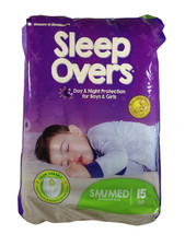 Sleep Overs by Cuties 4 Packs of 15 Pull Up Underware Sm/Med 38-65 lbs 60 Total