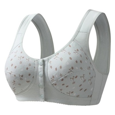 Womens 100% Cotton Bra Mother Plus Size Sports Bra Wireless Ultra-Thin Underwear