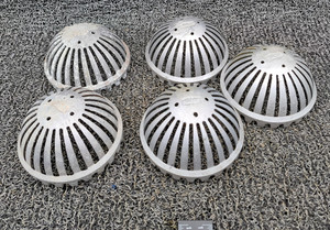 Smith Floor Drain 5"ID. / 5.5"OD Dome Strainer Cover Cast Aluminum. 3 New 2 Used