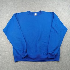 Hanes Sweatshirt Mens Large Blue Ecosmart Fleece Pullover Crewneck Basic