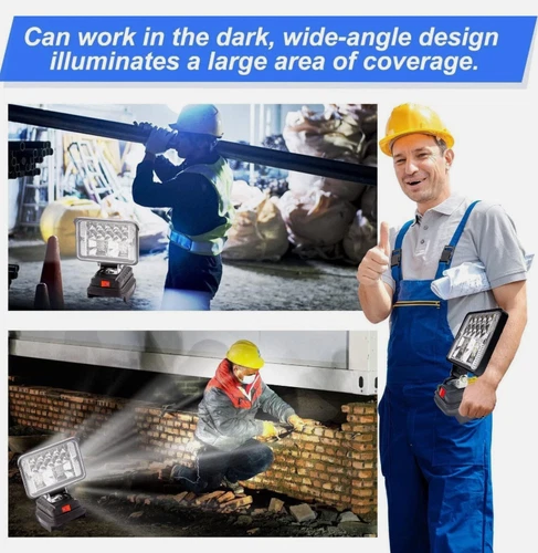 Für Makita 18V GBA Akku LED Arbeitsleuchte 55W Strahler Licht Taschenlampe DHL - Bild 22 von 23