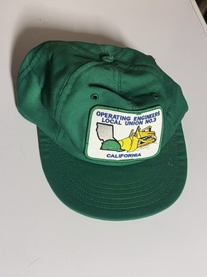 Vintage Men's Snapback Green OPERATING ENGINEERSLOCAL UNION NO.3CALIFORNIA