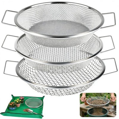 3PCS Soil Sifter for Gardening with Handles - Rock Compost Dirt Sifter for 5 ...