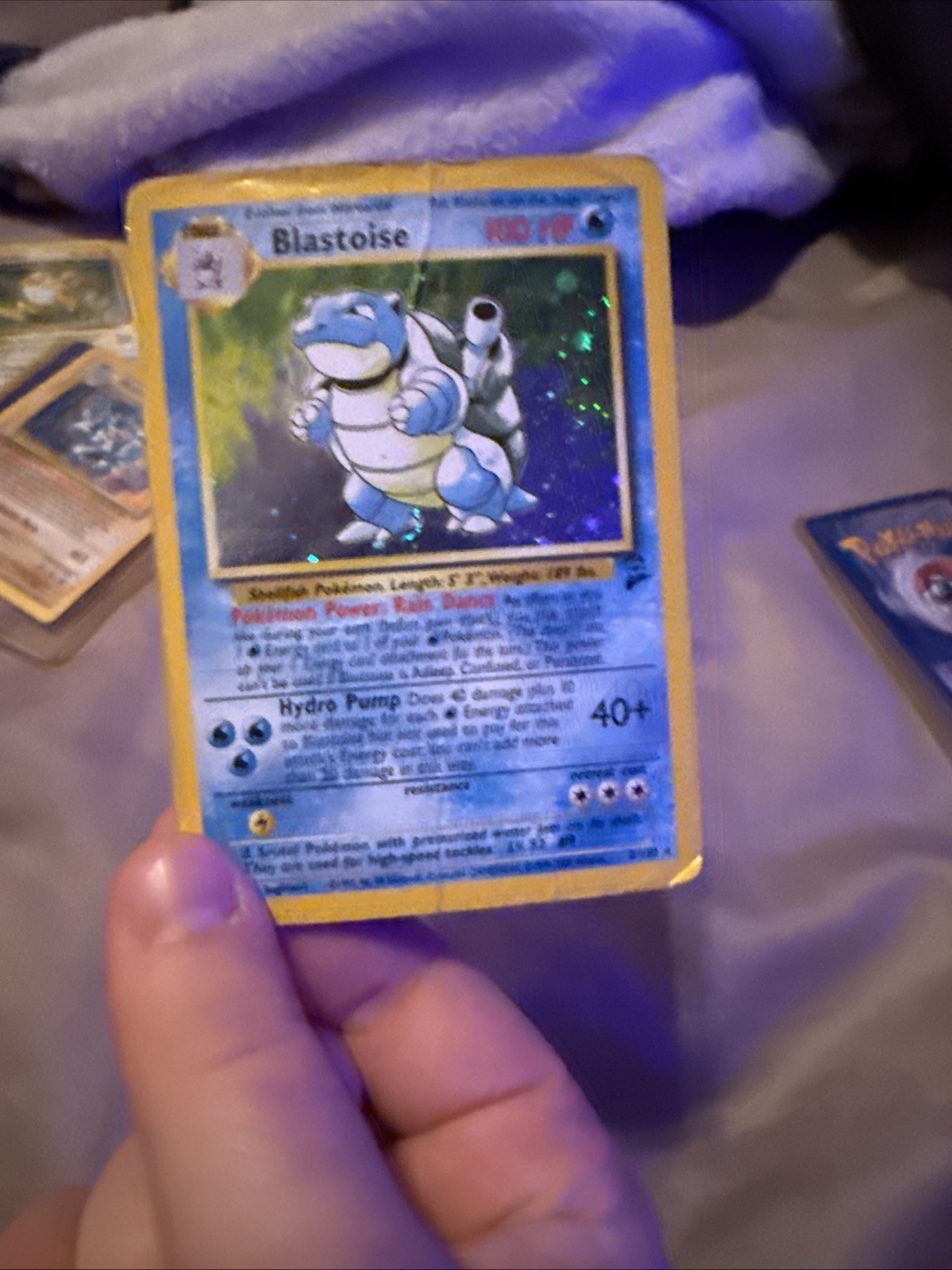 Pokémon TCG Blastoise Card Unlimited Base Set 2/102 Holo Rare 1999 LP