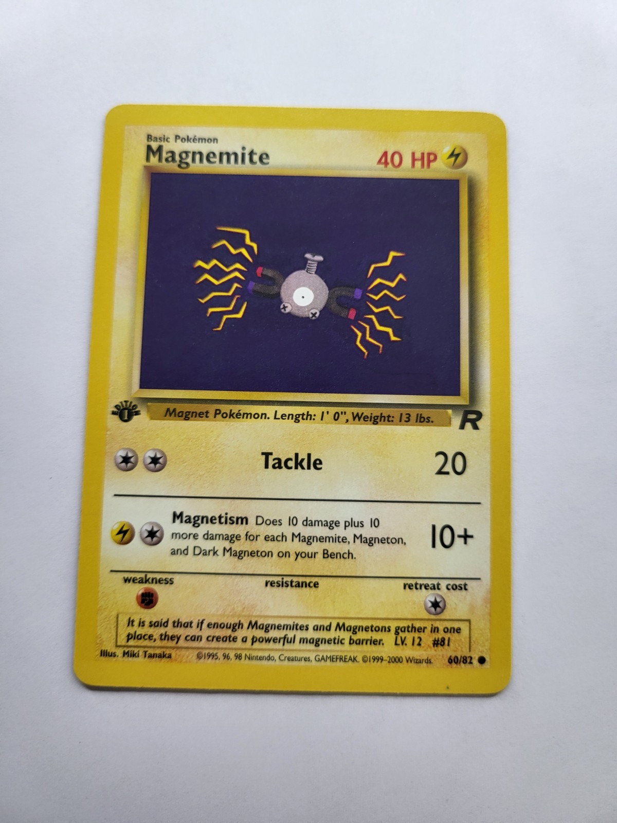 Magnemite 60/82 - 1st Edition Team Rocket Vintage Pokemon Card - NM