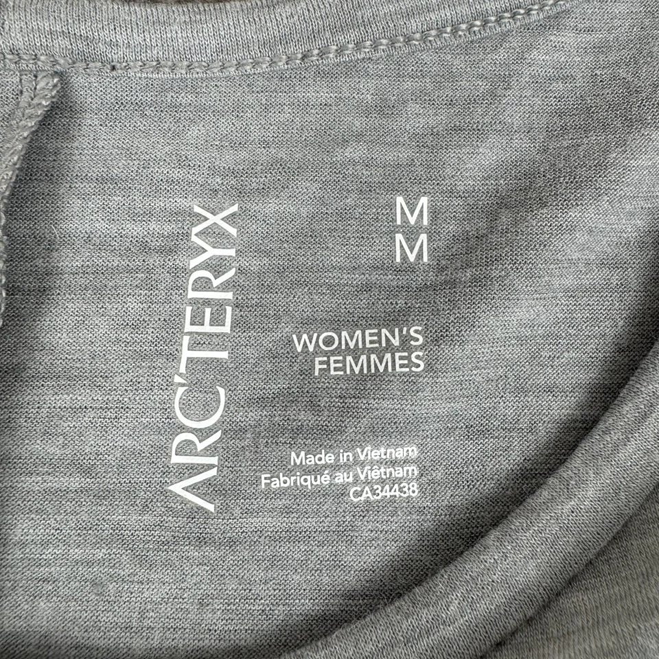 Camisa Top ARC'TERYX Joni Manga 3/4 Gris Mujer Mediana M * Foto 3 de 4