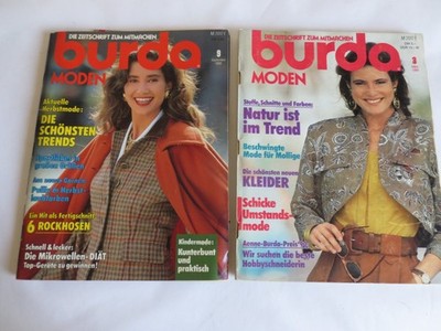 VINTAGE 2 x  BURDA MODEN ZEITSCHRIFT 3v 1990 und 9v 1989 ANLEITUNG SCHNITTMUSTER