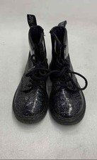 Dr. Martens 1460 J Black Cosmic Glitter Junior Lace-Up Zip Boots Size US 1