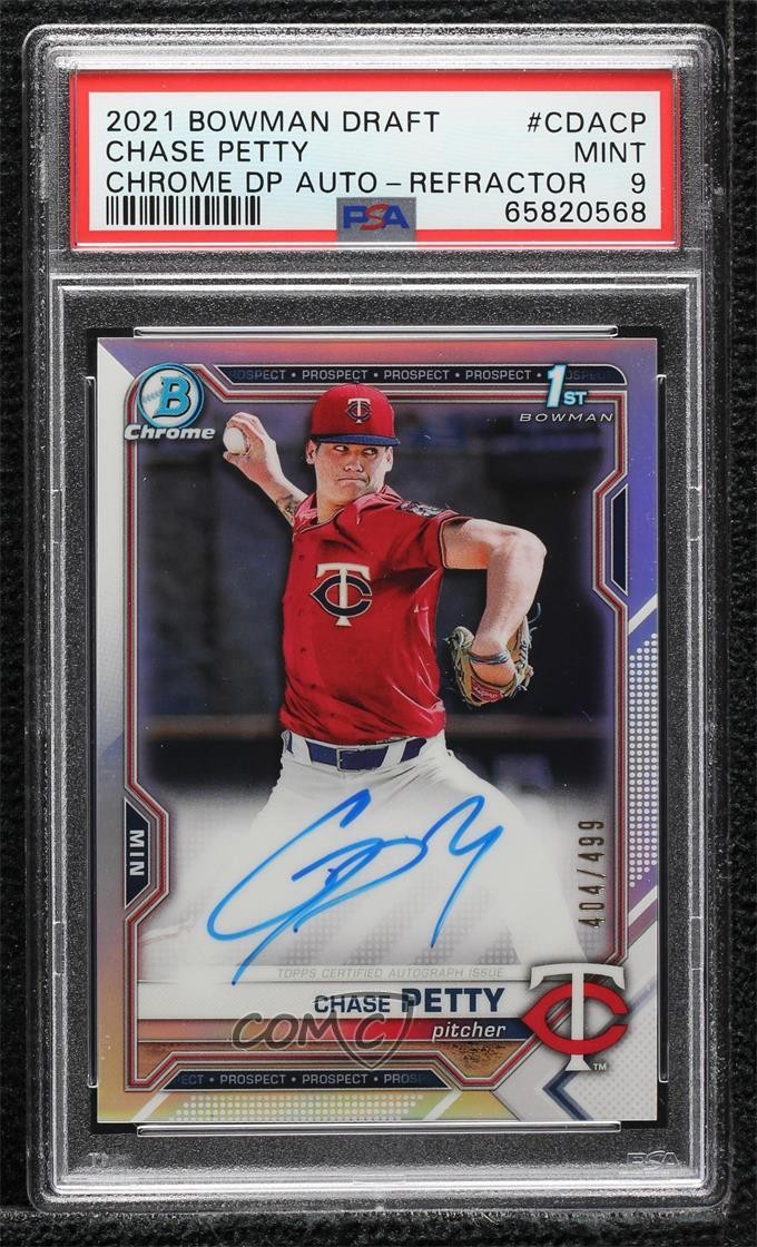 2021 Bowman Draft Chrome Pick Refractor 404/499 Chase Petty #CDA-CP Auto 0c3e