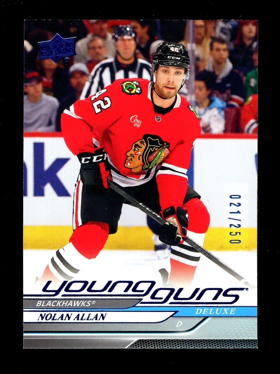 2024-25 UPPER DECK YOUNG GUNS DELUXE #491 NOLAN ALLAN RC 21/250 BLACKHAWKS
