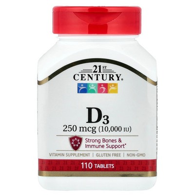 21st Century D3 10 000 IU 110 Tablets Gluten-Free