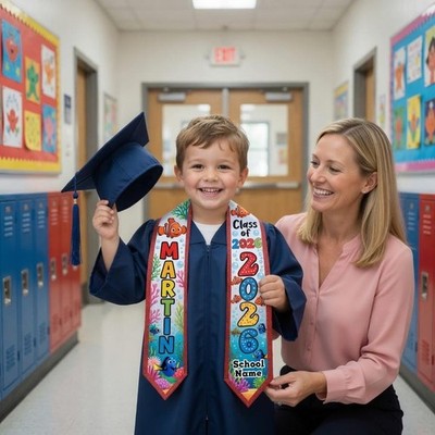 Personalized Finding Nemo Class Of 2026 Ocean Theme Graduation Stole Sash