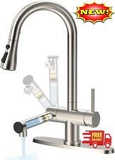 Grifo de cocina con filtro, rociador extra ble de acero inoxidable, reduce el pl