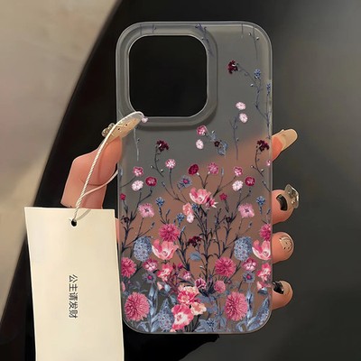 Flower Soft Case für iPhone 17 Pro Max / 3D Floral Silikon Stoßfest Backcover
