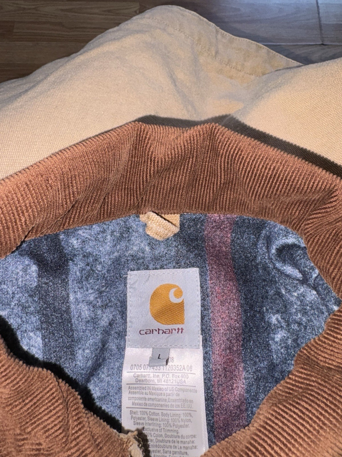 Carhartt x Stussy Men's Beige Brown Insulated Work Jacket Full Zip Size  thumbnail 8