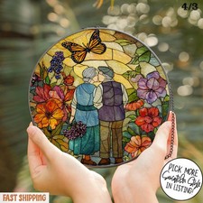 Personalized Photo Stained Glass Suncatcher, Memorial Gift for Mom, Mother's Day