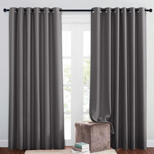 2 Pcs Grey Blackout Curtains Extra Wide Grommet Thermal Window Drapes 80x84 Inch