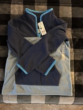 Oshkosh B  gosh Kids Quarter Zip Fleece Navy  Light Blue Size 8