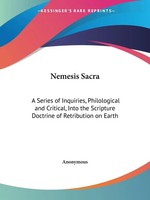 Nemesis Sacra Anonymous Taschenbuch Englisch 2003 Kessinger Publishing, Llc