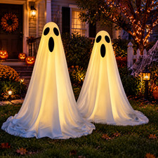 2 Pack 65" Halloween Lighted Ghosts LED Decoration Outdoor Porch Yard Decor
