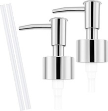 2 Pack Silver Soap Dispenser Pump Replacement Fits 28 410 Neck Bottles Universal