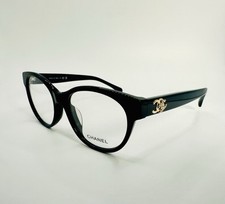 New Authentic Chanel 3431BA C.622 Black with Gold Logo Eyeglasses