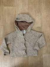 Fred & Flo Baby Teddy Bear Ears Fleece Zip Up Hoodie Jacket 6-9M Cosy Soft
