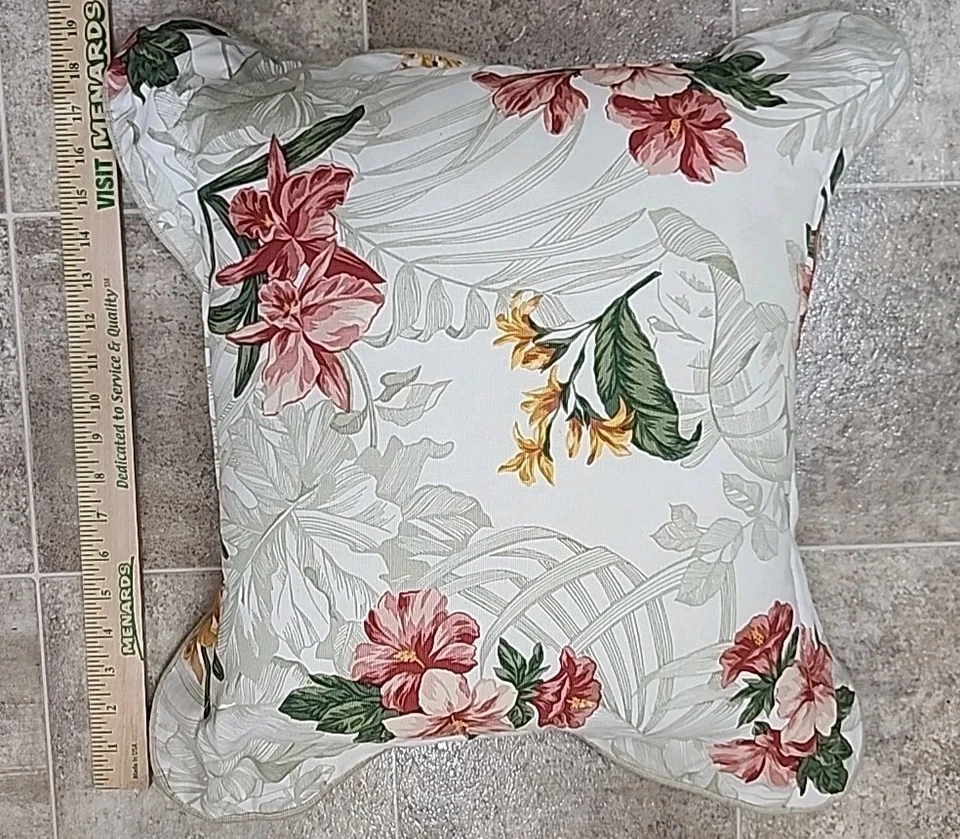 Waverly Shams, Almohada Decorativa Isla Paraíso Floral Volantes Hibisco Trópica Foto 4 de 4