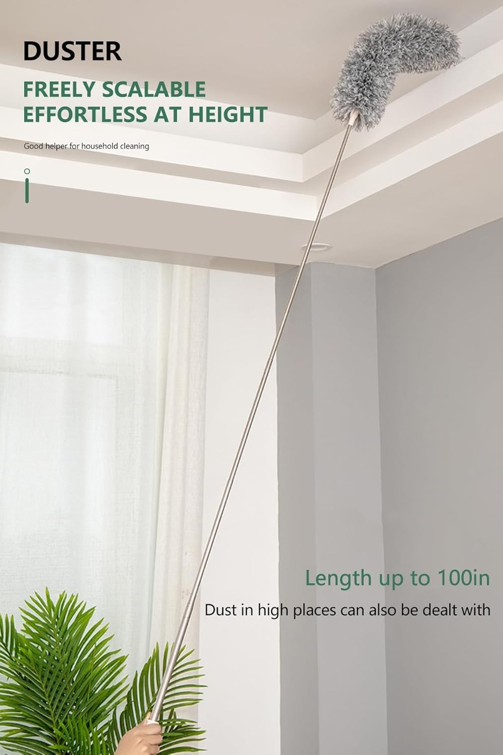 Extendable Duster Microfiber Fan Ceiling Furniture Cleaning Tool 110-inch