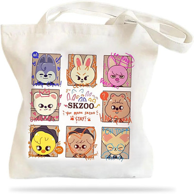 SKZ Merch,Stay Tote Bag,Entzückender Cartoon-Aufdruck,Stay Skzoo,Stay Tasche,Sta