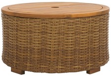 Couture Collection   Anguilla Faux Wicker Indoor/Outdoor Storage Coffee Table...