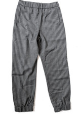 Ganni Pinstripe Grey Elasticated-waist Trousers UK 10